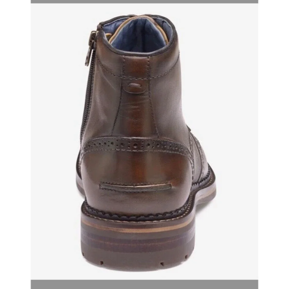 New Johnston & Murphy XC Flex Connelly Wingtip Boot Brown Leather Men Sz 8 Eu 41